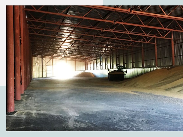 Строительство зернохранилищ в Октябрьском