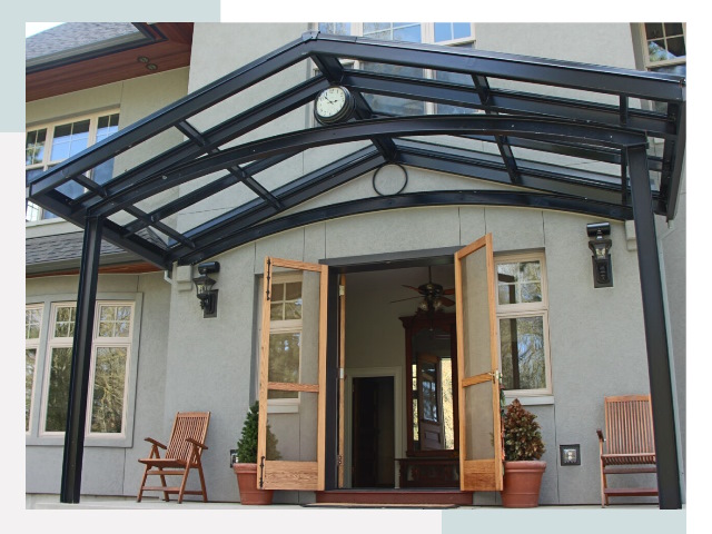 Козырьки металлические в Октябрьском