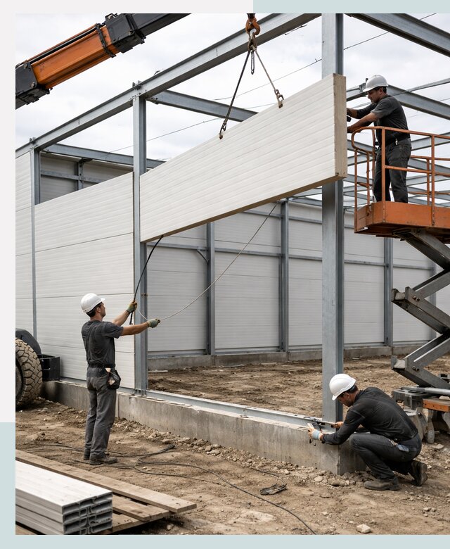 Строительство складов из сэндвич панелей в Октябрьском под ключ